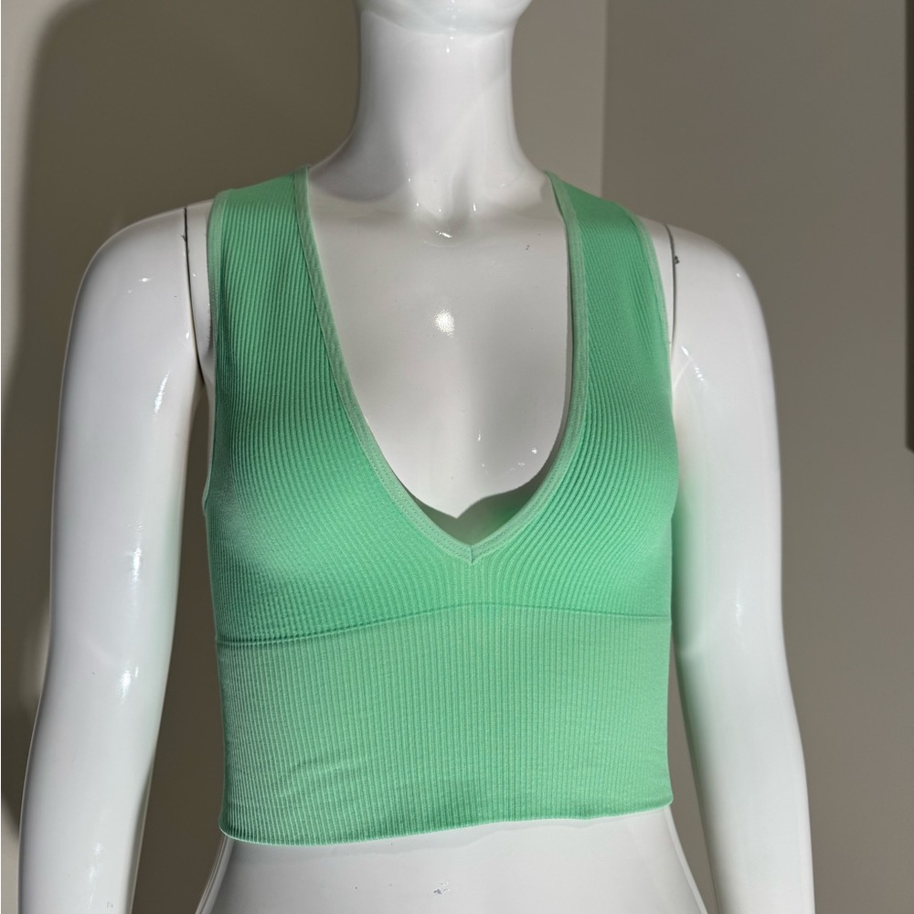 Urban Outfitters Green Fitted Sleeveless Tank